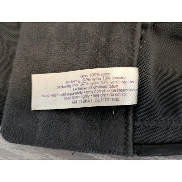 Cacique Lightly Lined Black Lace Overlay Underwire Full Coverage Bra - Picture 8 of 8